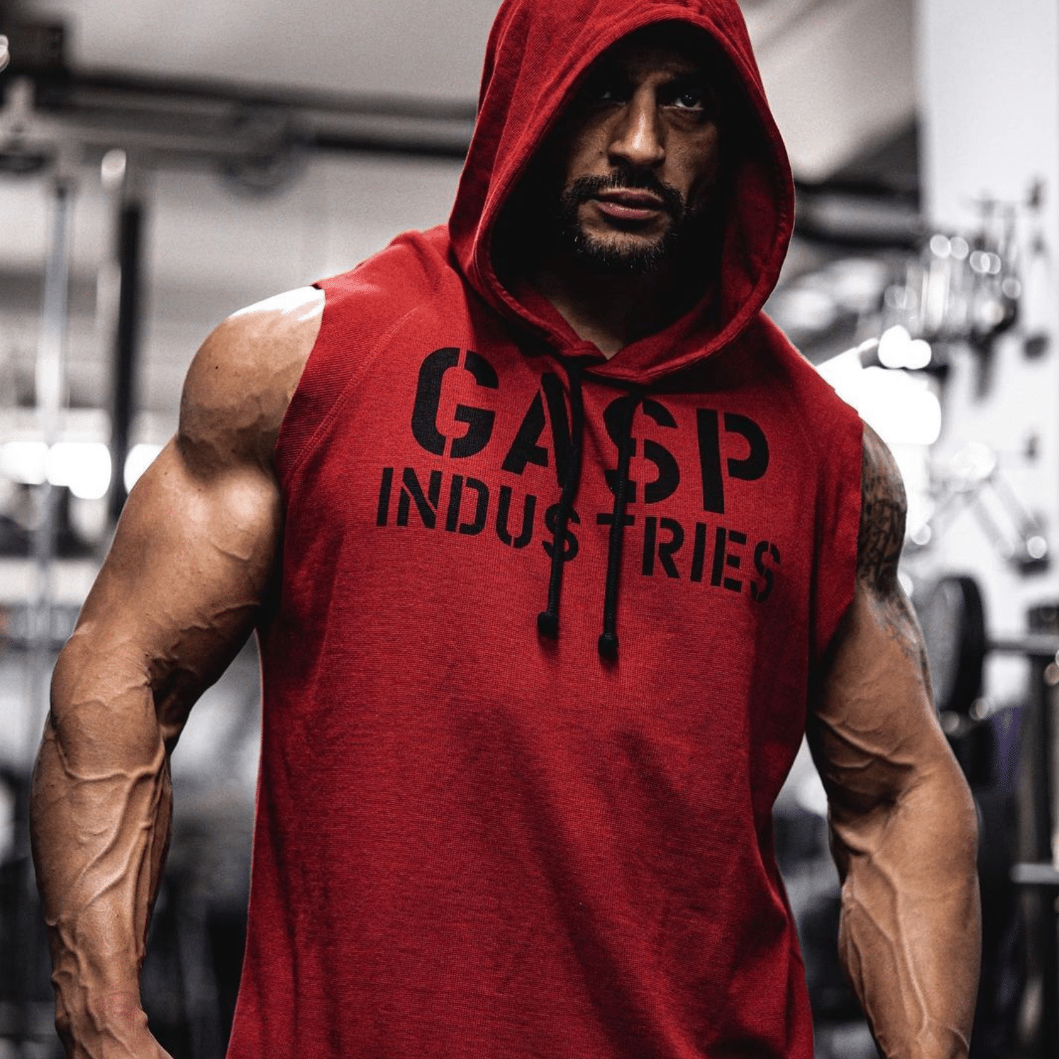 GASP Thermal gym sweater Chill Red Mサイズ