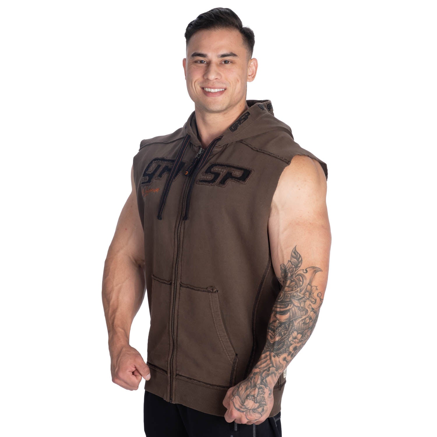 GASP Sleeveless Pro Gym Hood – Sleeveless Heavy-Cotton Bodybuilder