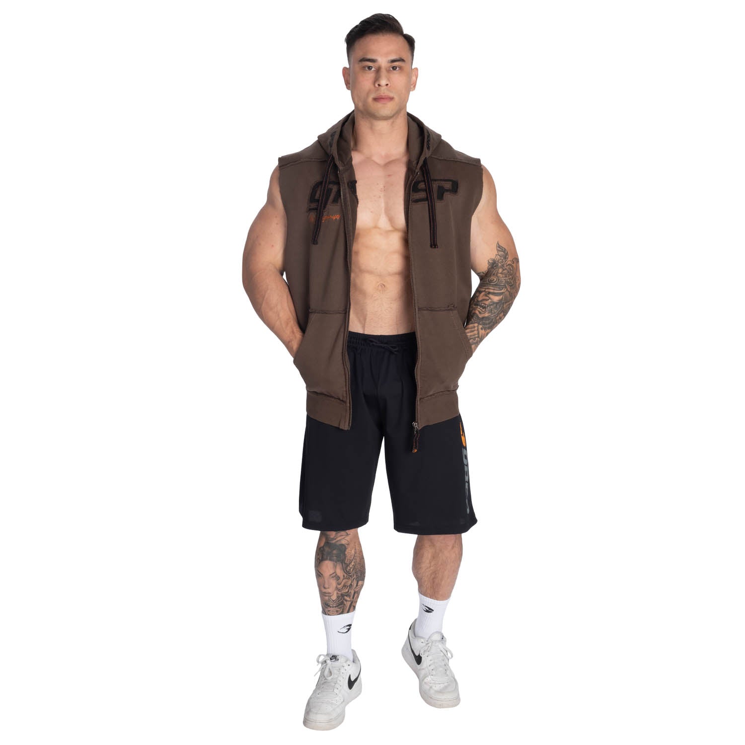 GASP Sleeveless Pro Gym Hood – Sleeveless Heavy-Cotton Bodybuilder